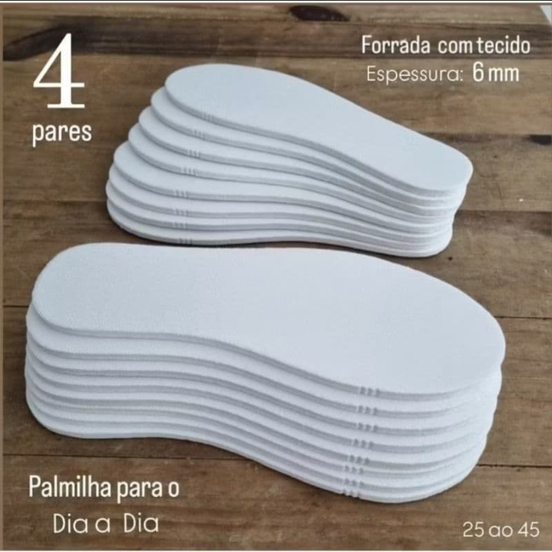 KIT PALMILHA CONFORTAVEL 25 AO 45,em EVA 6 mm P/ TÊNIS,SAPATO,BOTA,SAPATILHA,PALMILHA TENIS INFANTIL