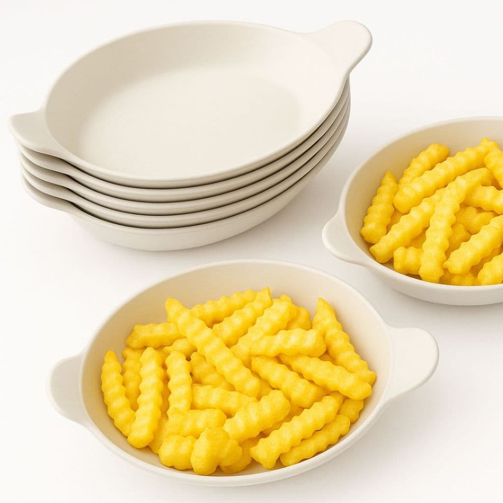 Kit 10 Petisqueira Plástica Barquinha Canoa 600ml para Lanchonete Restaurante