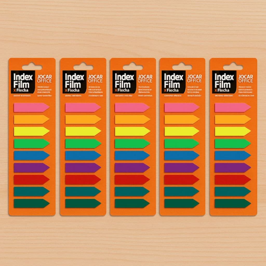 Kit Marcador de paginas Adesivo flag index film Flechas 10 Cores 15 Folhas de Cada Cor Total 150 Marcadores