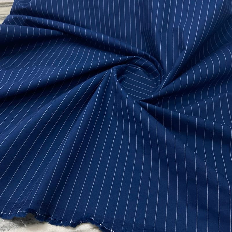 Tecido Tricoline Camisaria Premium Algodão Risca de Giz 1,50M de Largura