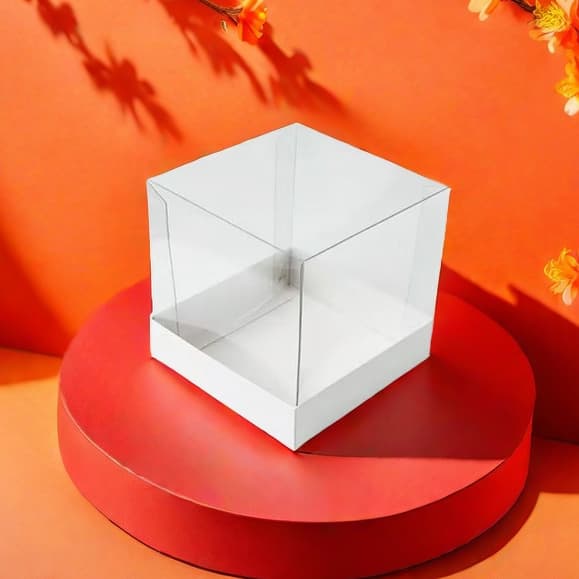 KIT 10~40 caixas para bolo 15x15x15 com tampa de acetato branco