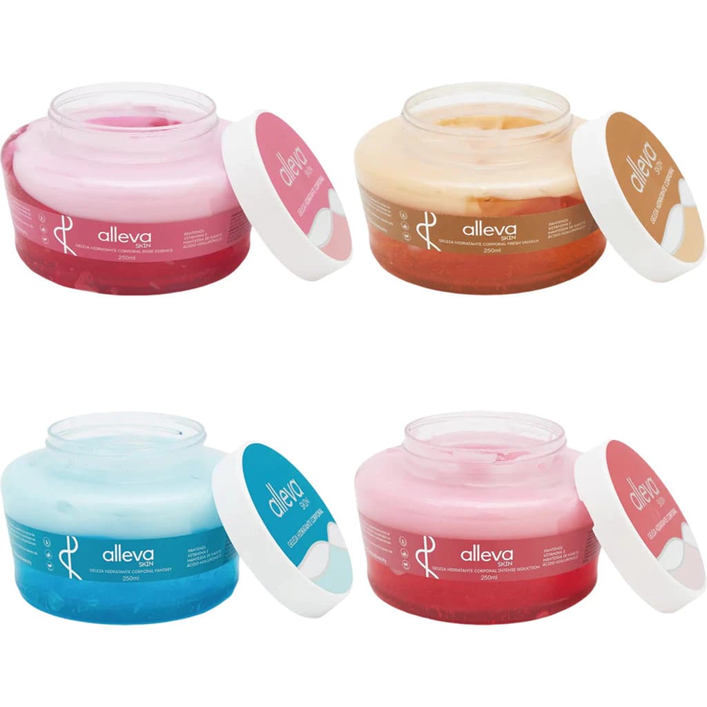 Geleia Hidratante Corporal Sabonete Esfoliante  Alleva Skin 250ml