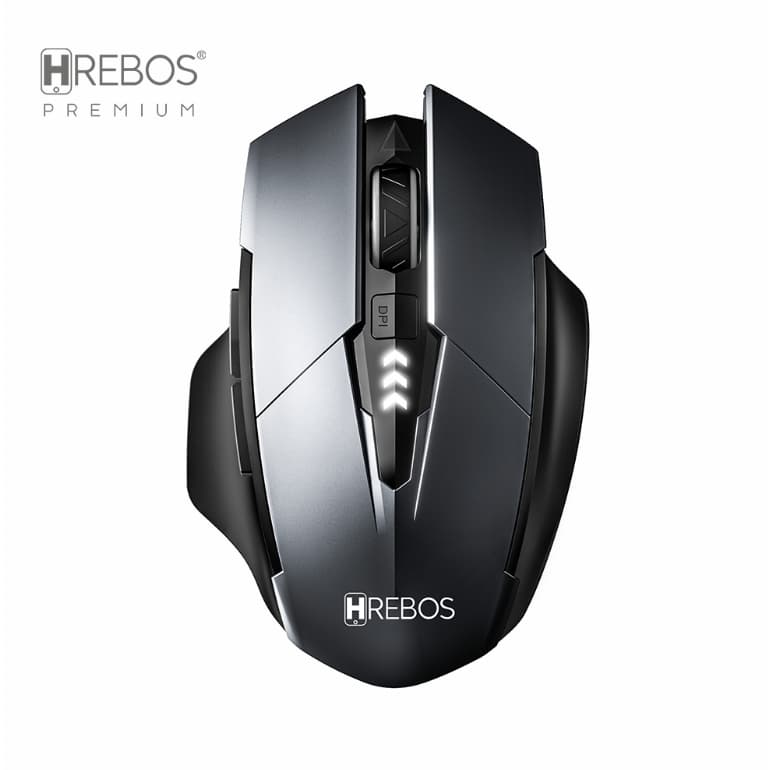 Mouse Sem Fio 2.4G Recarregável Gamer Ergonômico HREBOS IF-263