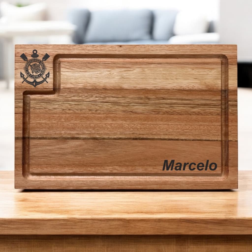 Tabua Para Churrasco de Time de Eucalipto Personalizada a Laser Corte de Carne Acabamento Premium