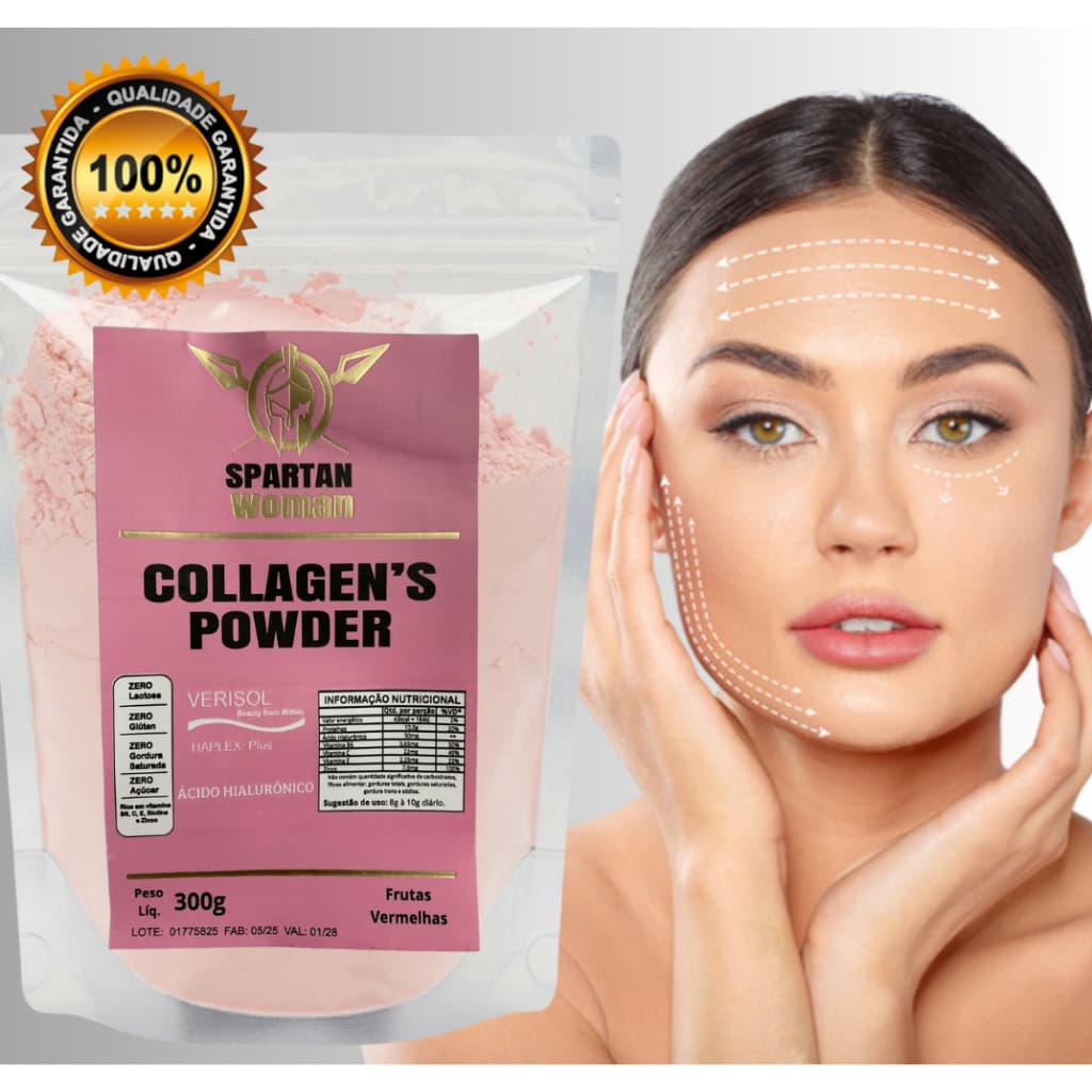 COLÁGENO HIDROLISADO Verisol Ácido Hialurônico com Sabor 300g - Cabelo, Pele e Unhas - Spartan Woman