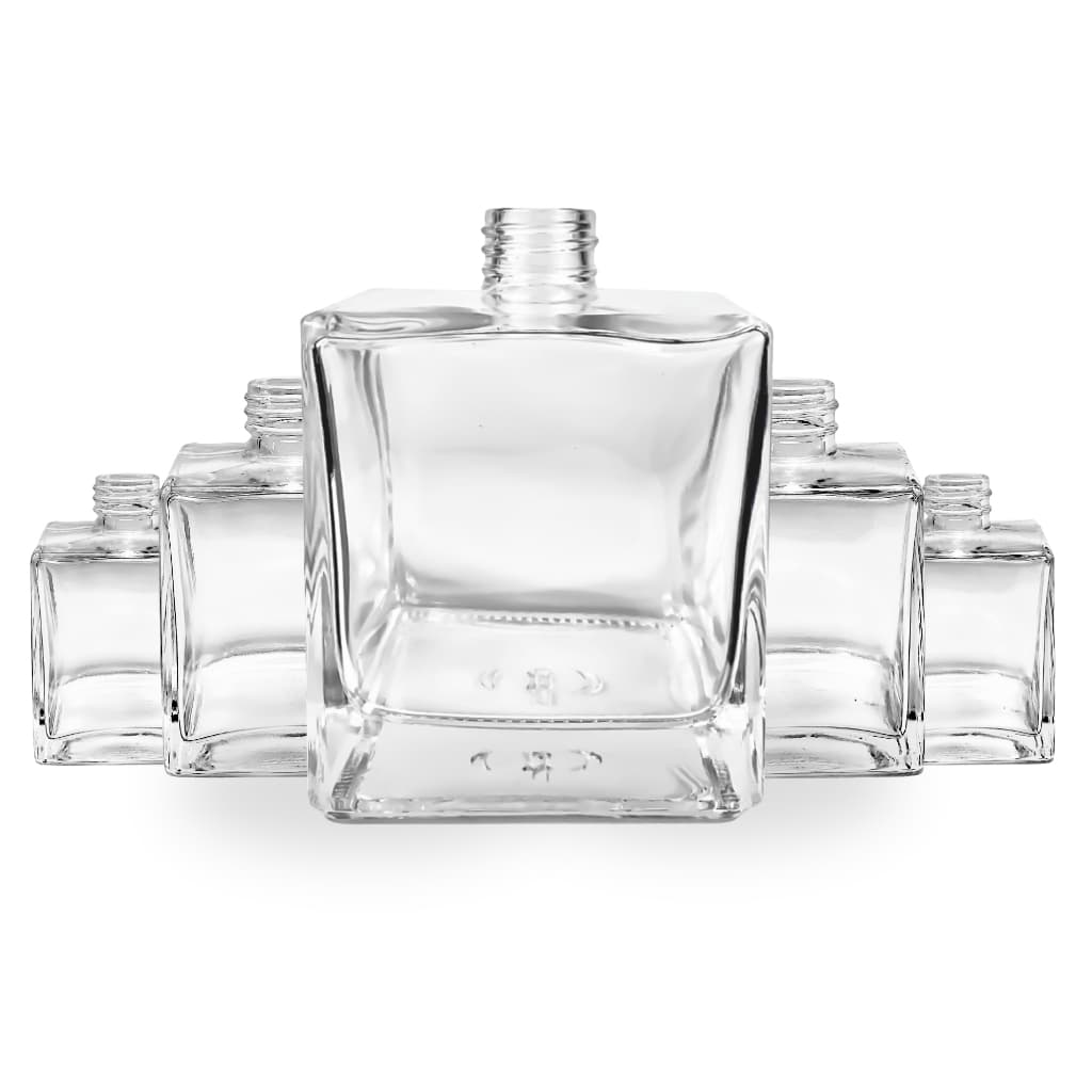 Kit Frascos de Vidro Cubo Atacado – 50ML, 100ML Ou 250ML - Aromatizador / Difusor / Perfumaria - 5 a 20 unidades