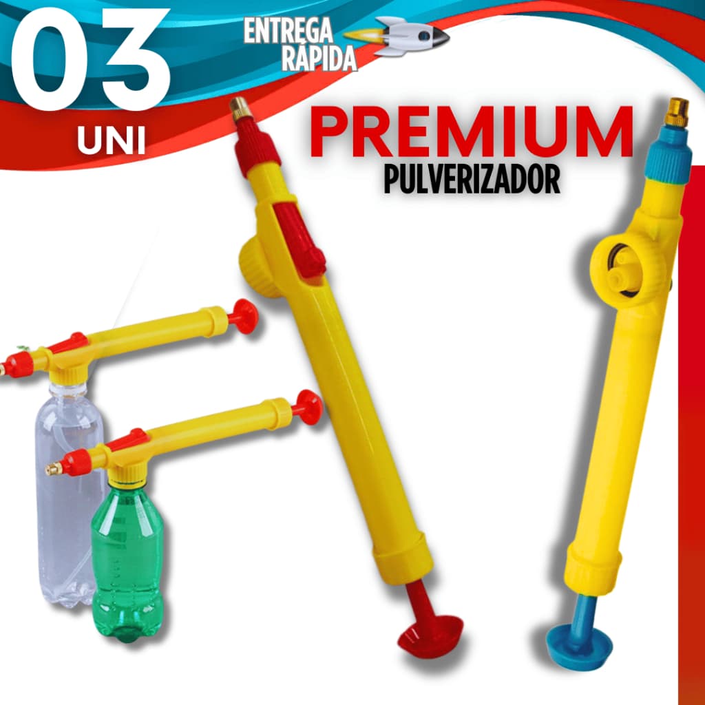 Kit 3/2/1 Pulverizador Borrifador Para Garrafa Pet Com Bico Regulável Manual Jardinagem Adaptável