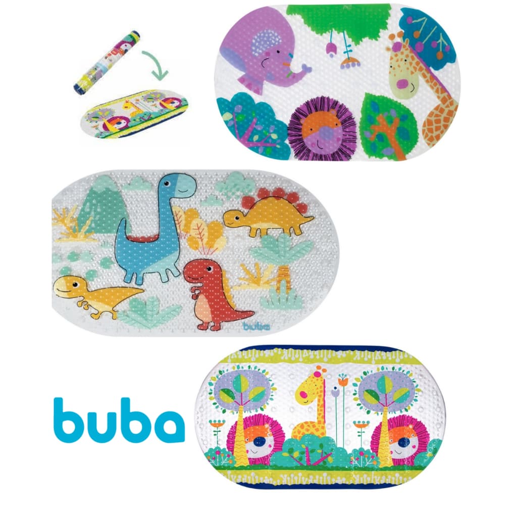 Tapete de banho Antiderrapante Infantil Buba com Ventosa para Box Banheira Infantil Diversos Modelos