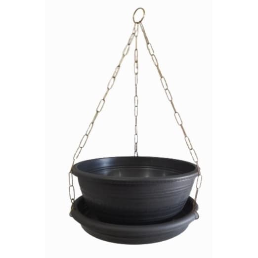 Kit - Vaso Cuia N 21, 1 Prato e 1 Corrente 44cm Dourada para Plantas pendentes 2,4 lts