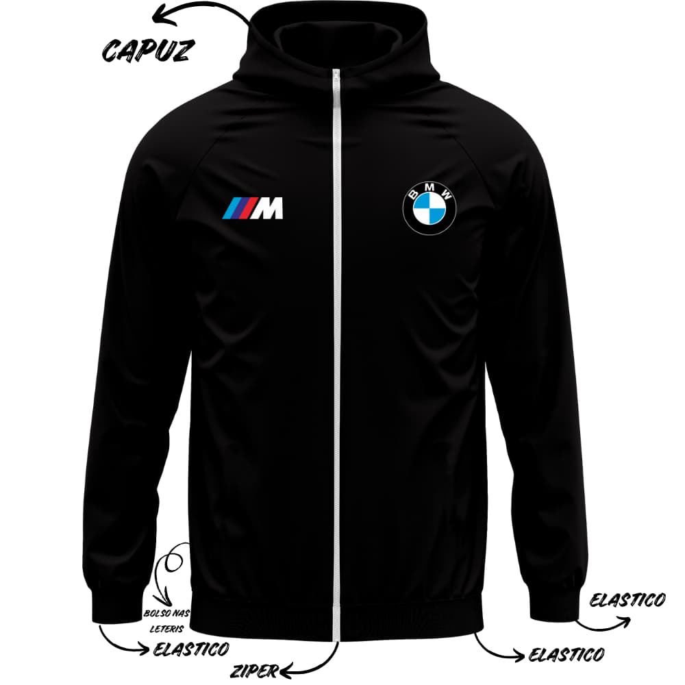 Corta Vento Masculino Feminino BMW Jaqueta  Em Tactel Com Zíper Motociclista Blusa De Friu Casaco