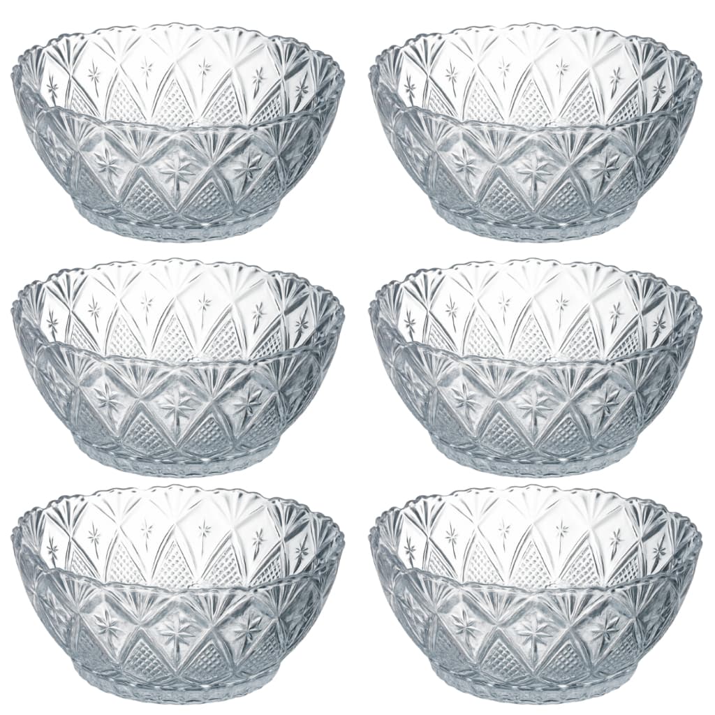 Jogo 6 Tigelas De Vidro Lapidado 180ml Sobremesa