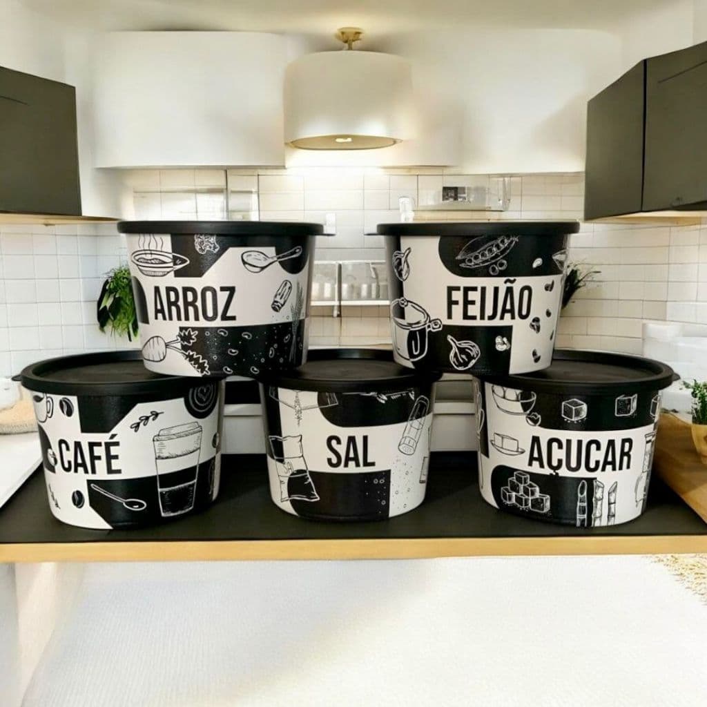 Jogo Porta Mantimento Conjunto 5 Peças Com Tampa 1,5 LT