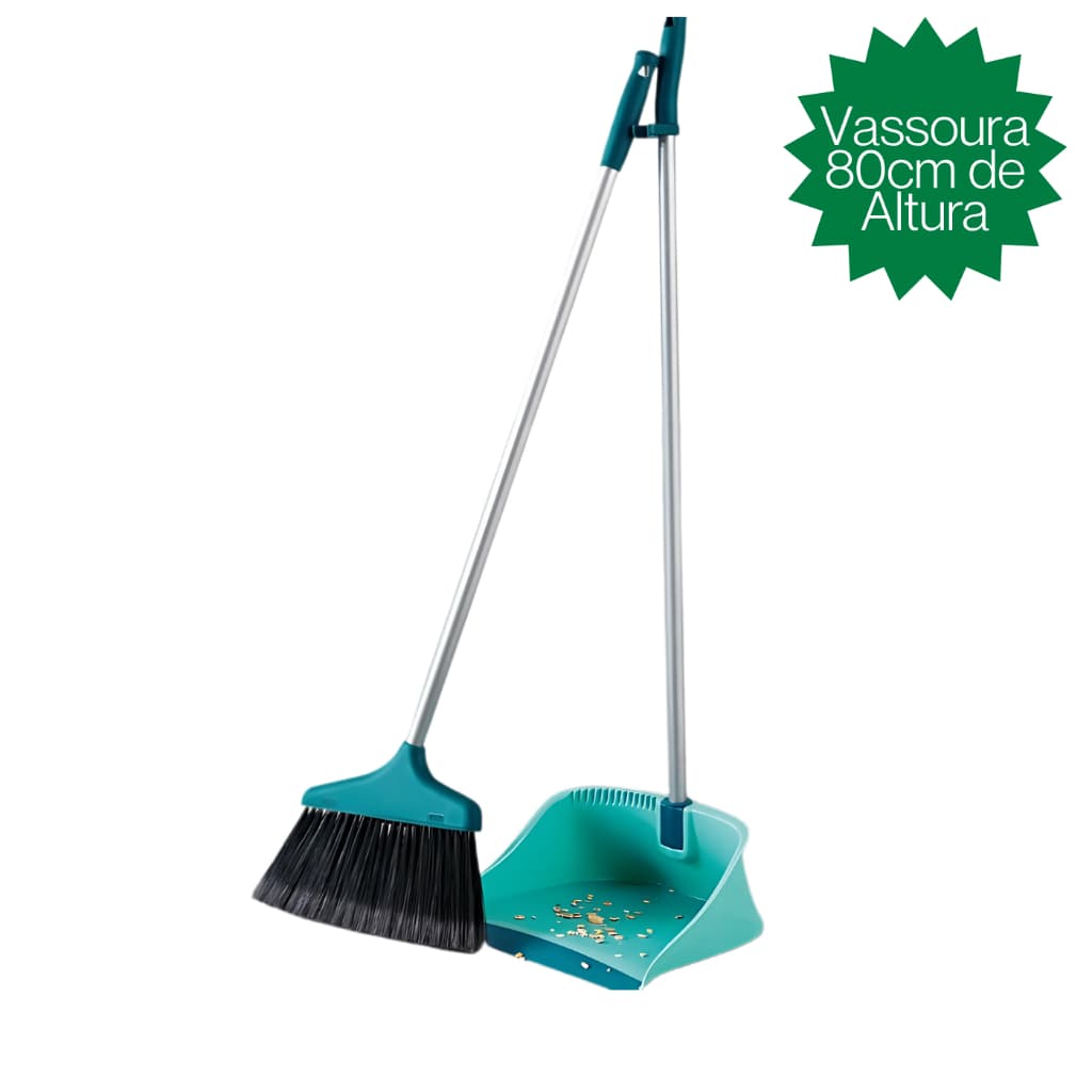 Kit Vassoura E Pá Ajudante De Limpeza Diversão Infantil Criança 80cm Altura
