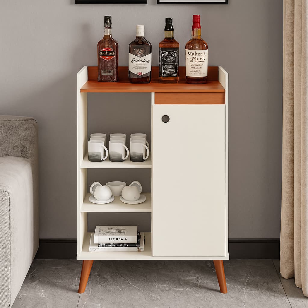 Buffet Compacto com 1 Porta pés palitos– Ideal para Casa Sala de Estar ou Cozinha Moderna