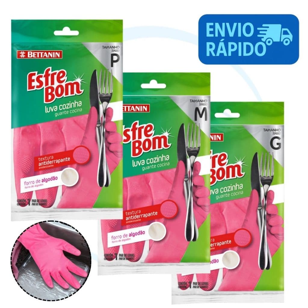 Luva Cozinha Látex com Forro de Algodão EsfreBom - Bettanin