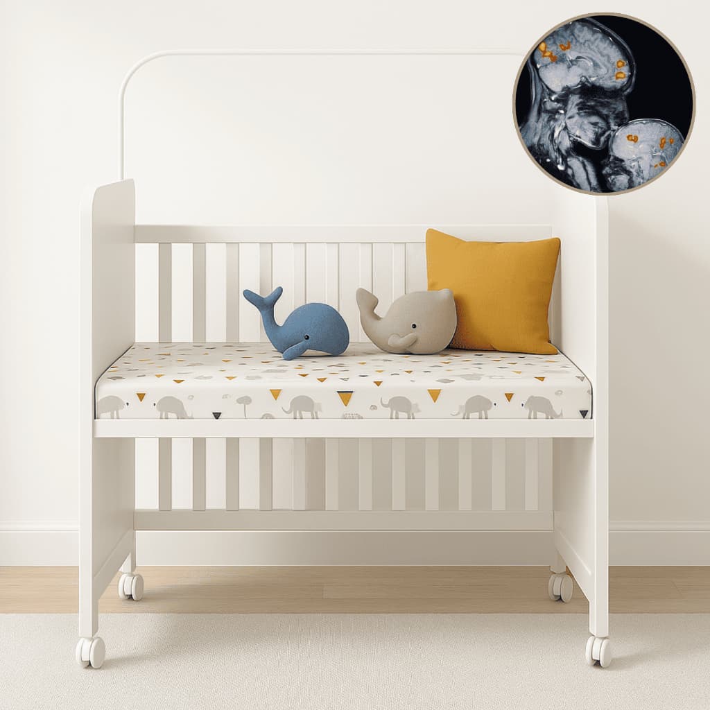 Mini Berço BabySense Com Grade Móvel + Colçhão, Berço Infantil Bedside Ergonômico