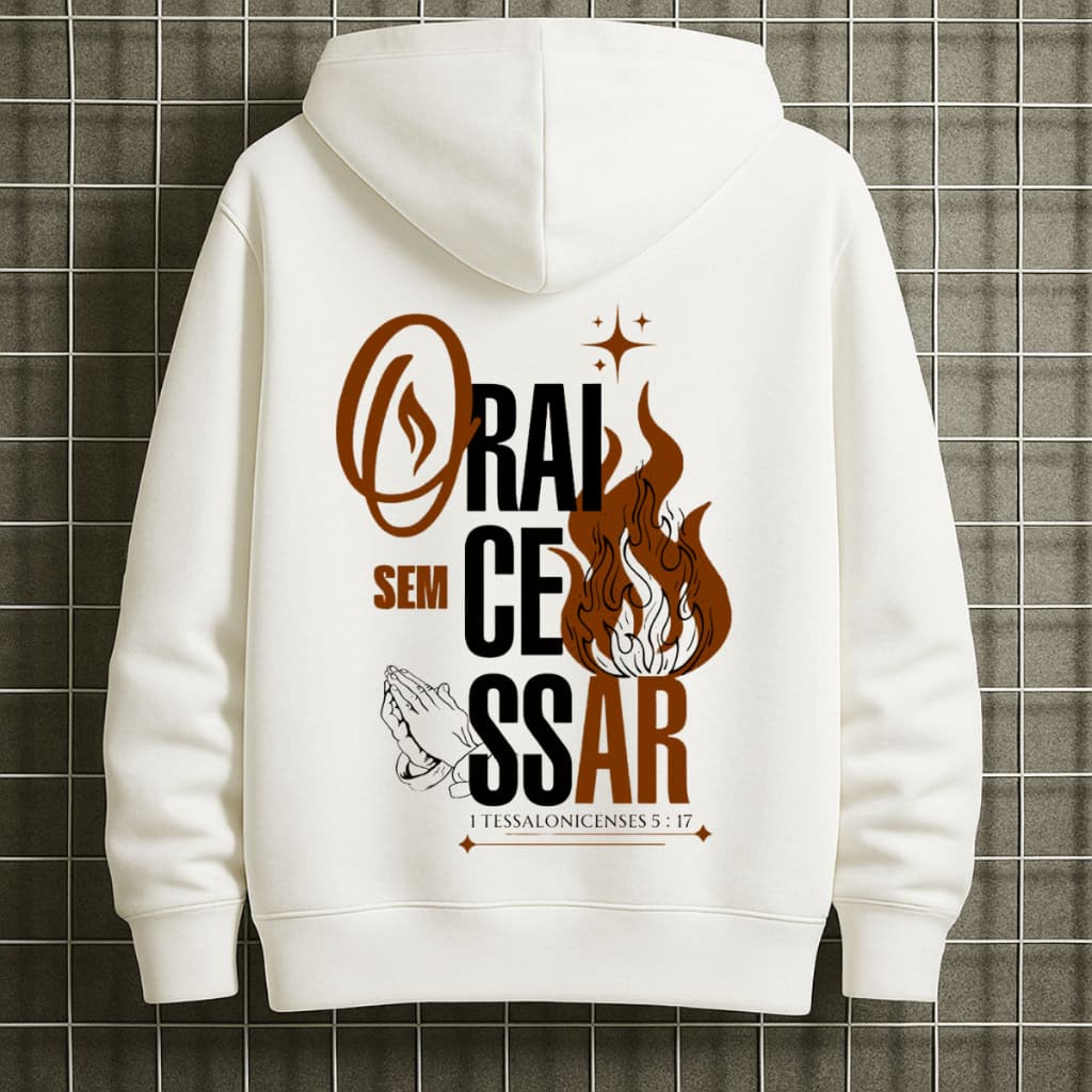 Moletom Unissex Capuz E Bolso Moda Cristã Blusa De Frio