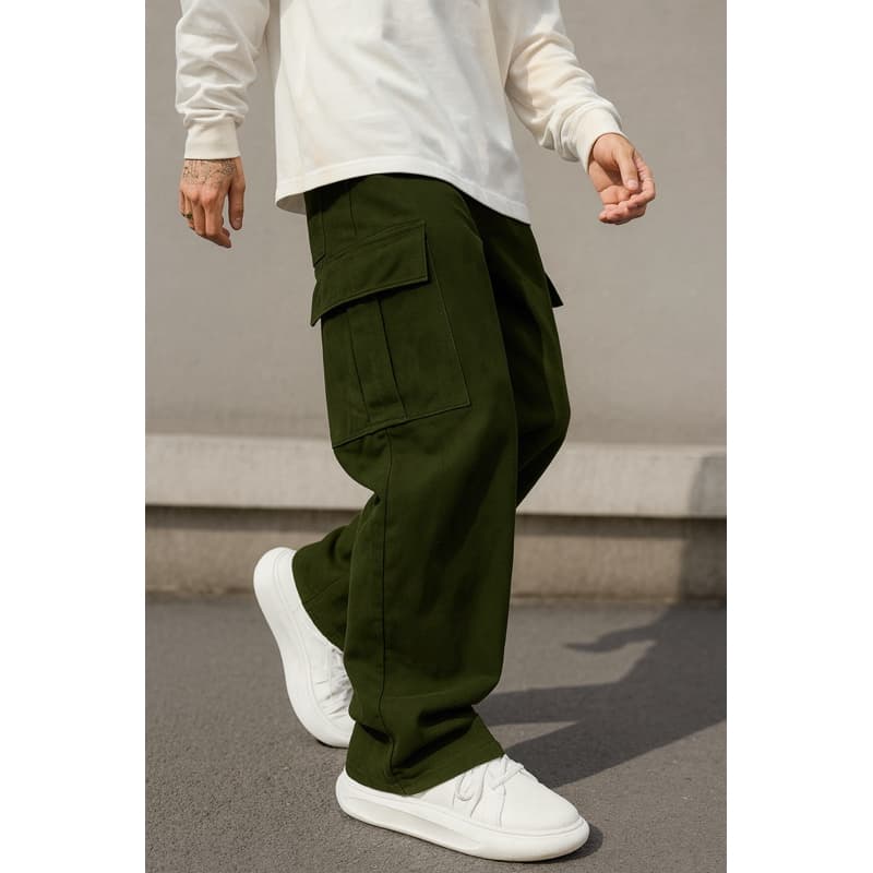 calça cargo verde militar masculino unissex  5 bolsos unissex calça cargo verde cargo streetwear sarja