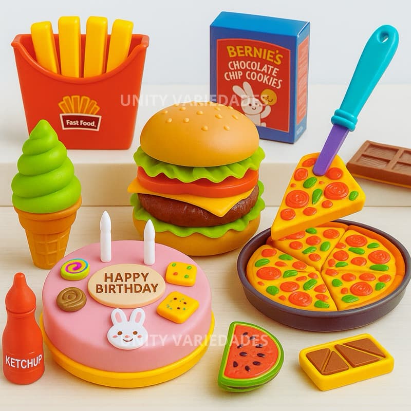 Kit Brinquedos Menino Menina 8 - 29 Pçs Comidinha Infantil Cortar Cozinha Infantil Comidas Velcro