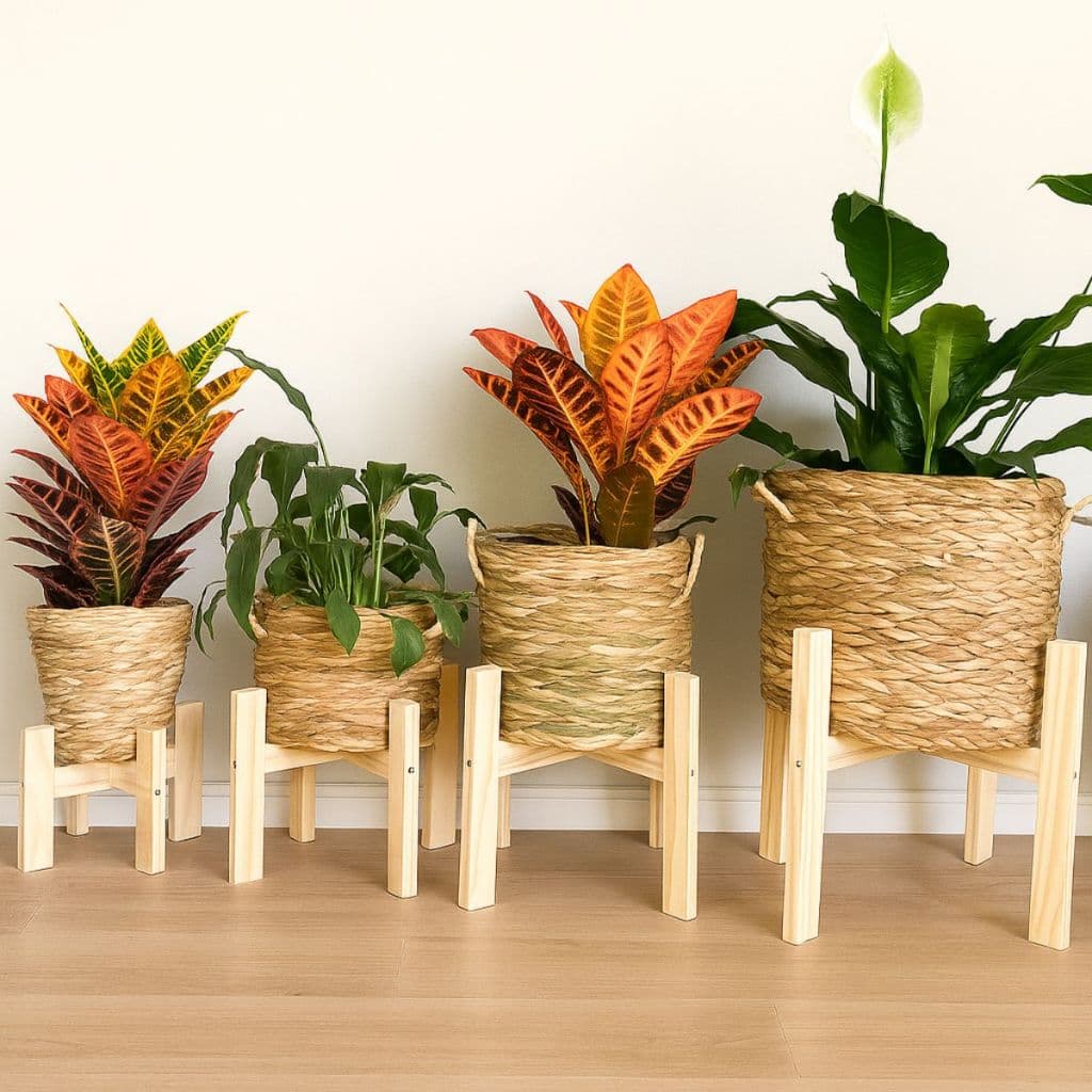 Suporte de Madeira Pinus Para Vaso Planta Decoração Enfeite Ambiente Verde Jardim Casa Interiores