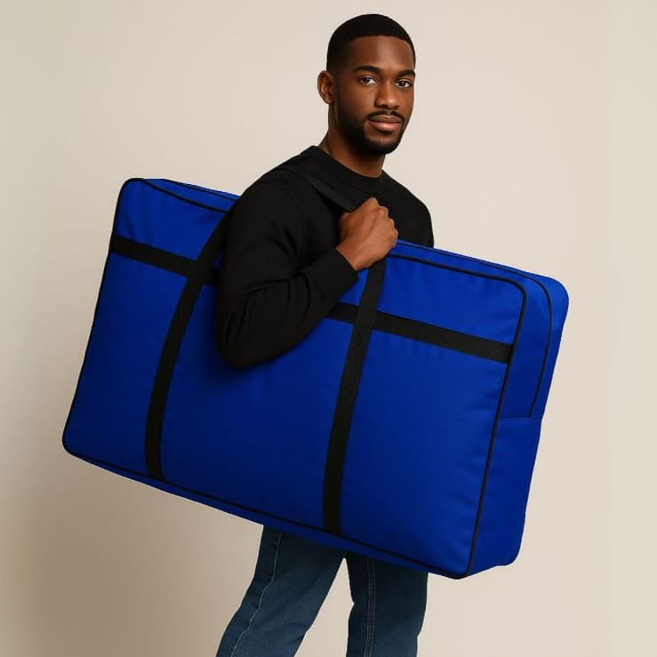 Sacolão Gigante Bolsa de Viagem Mudança Dobrável Mega Ggg 85x60x26 Sacoleira 104 - 133 litros