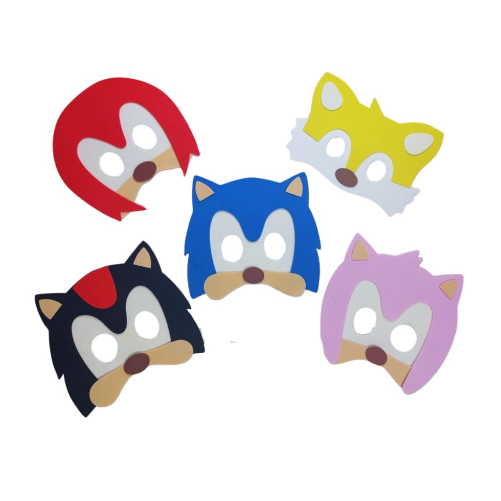 Mascaras de E.V.A - TURMA DO SONIC - 10  peças