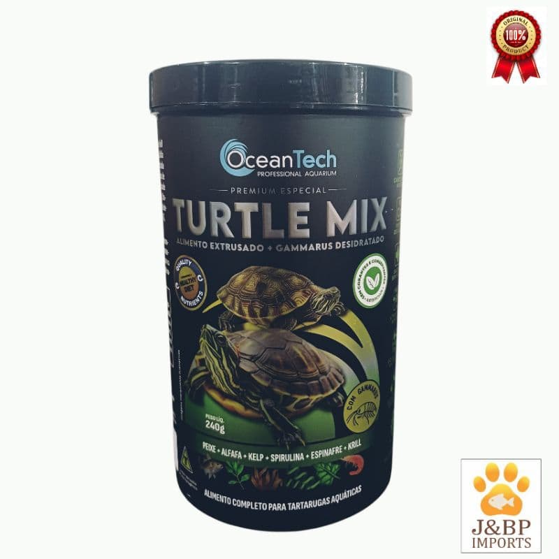 Ração Para Tartaruga Ocean Tech Ração + Camarão Turtle Mix/Distribuidor Oficial/Envio Imediato