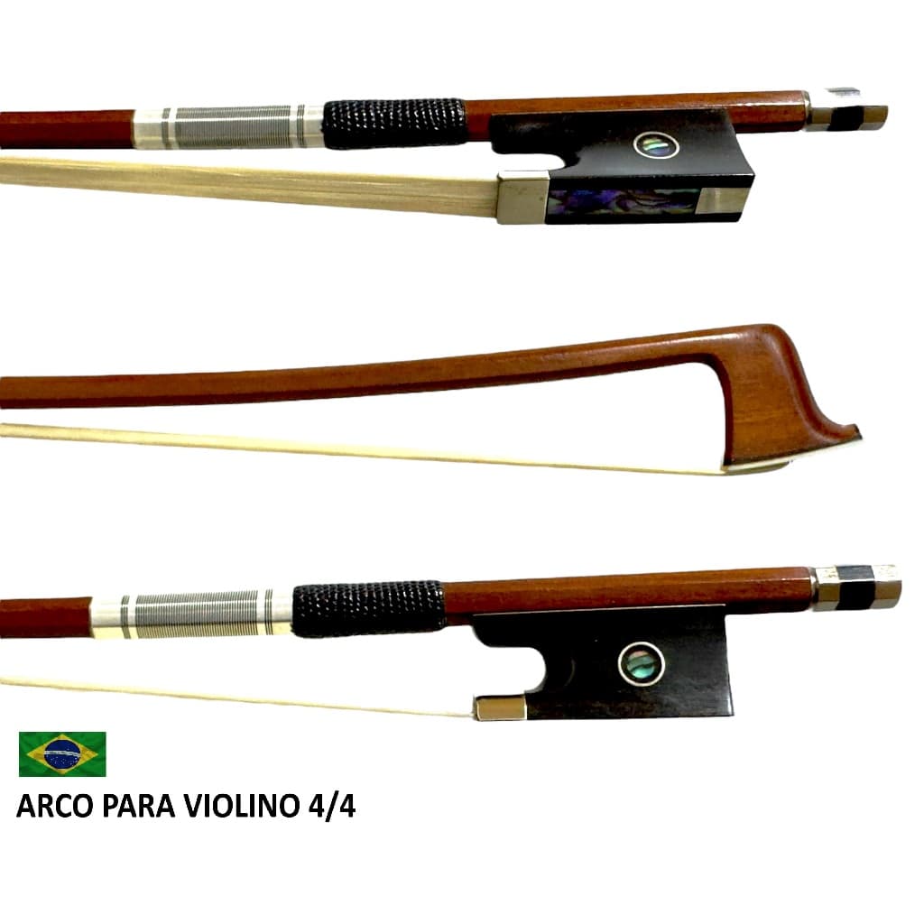 Arco Violino 4/4 Madeira Octogonal Crina Animal Mongólia Profissional Balanceado