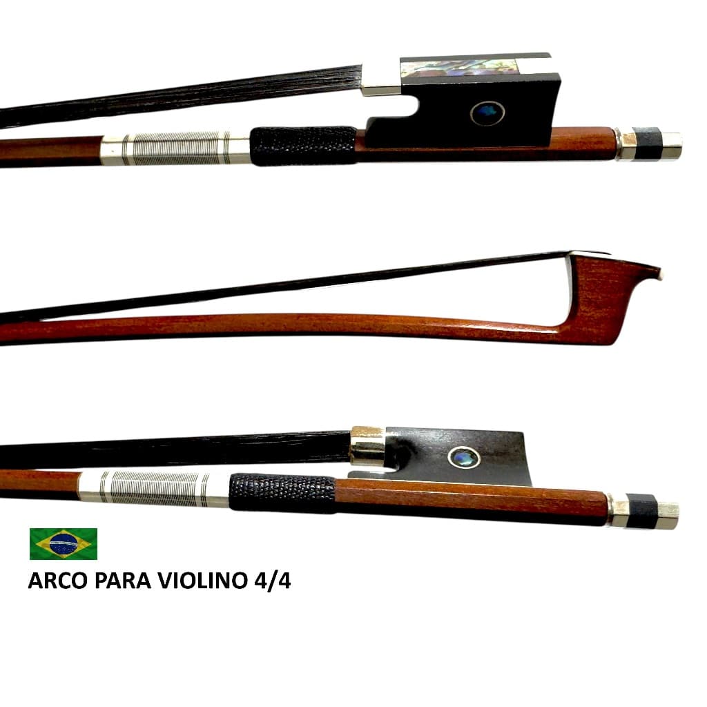 Arco Violino 4/4 Octogonal Profissional Balanceado Crina Negra Animal Mongólia