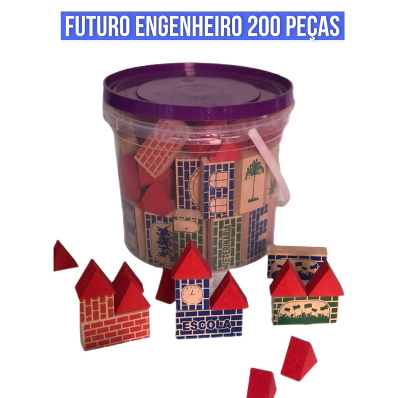 Blocos De Montar Castelo Cidades Futuro Engenheiro De Madeira