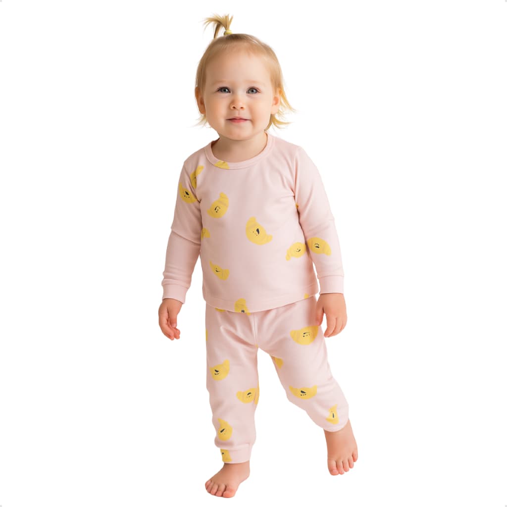 Pijama Menina Confortável Algodão Manga Longa Estampado Infantil e Bebê