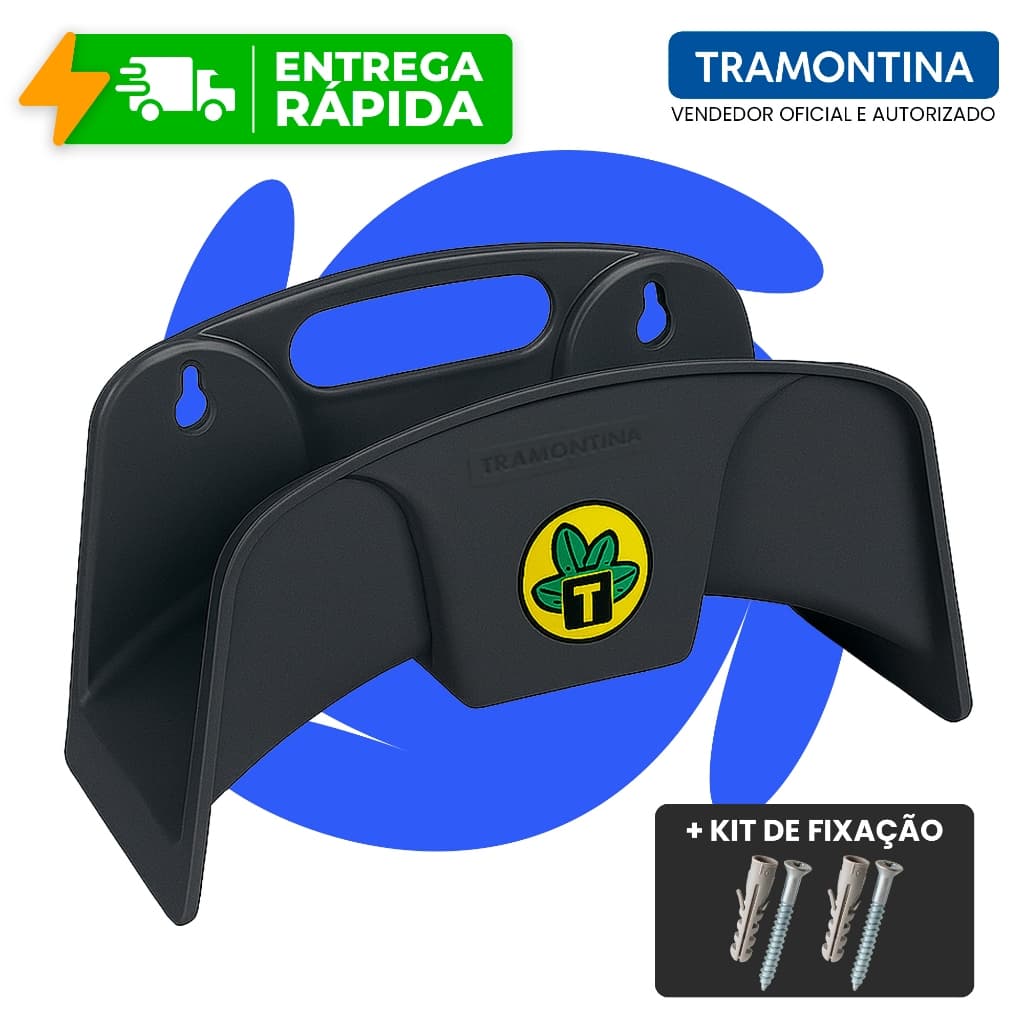 Suporte Para Mangueira Até 35M 1/2'' Tramontina Reforçado 2 Parafusos e 2 Buchas Para Fixação