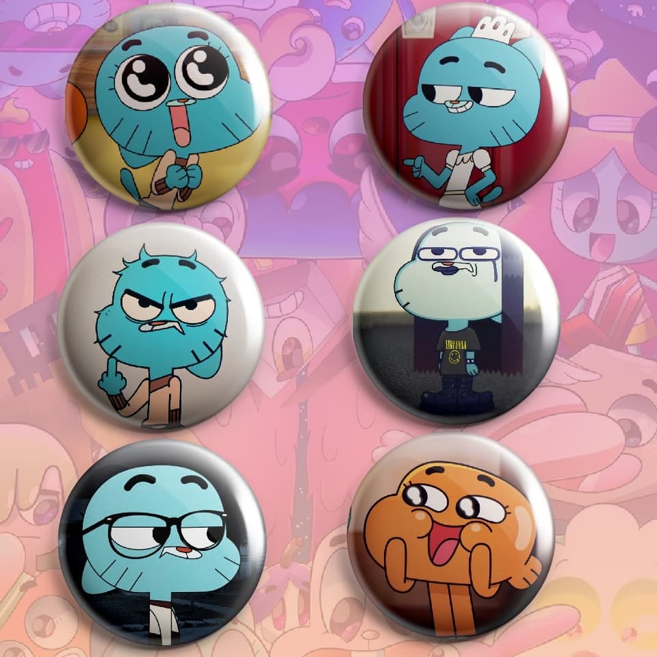 Bottons Broche Desenho Animação O Incrível Mundo de Gumball
