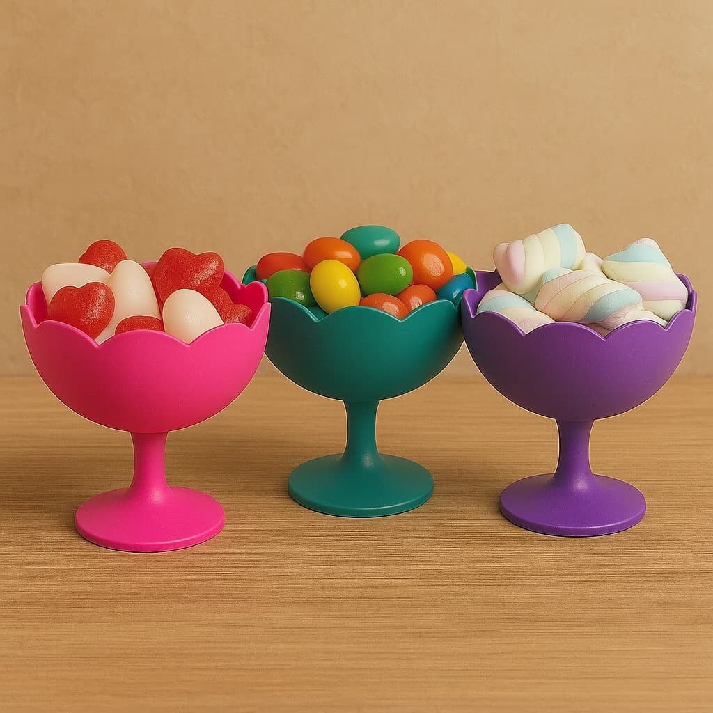 Kit 6 12 24 48  Taça Sobremesa Plástico Resistente Sorvete