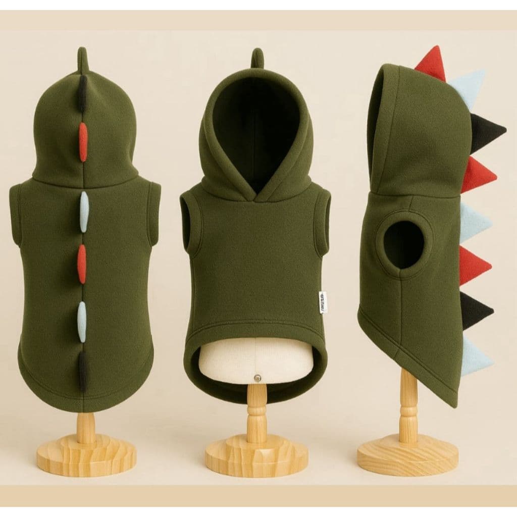 Roupinha Soft para Cachorro de Dinossauro Quente Para Cães