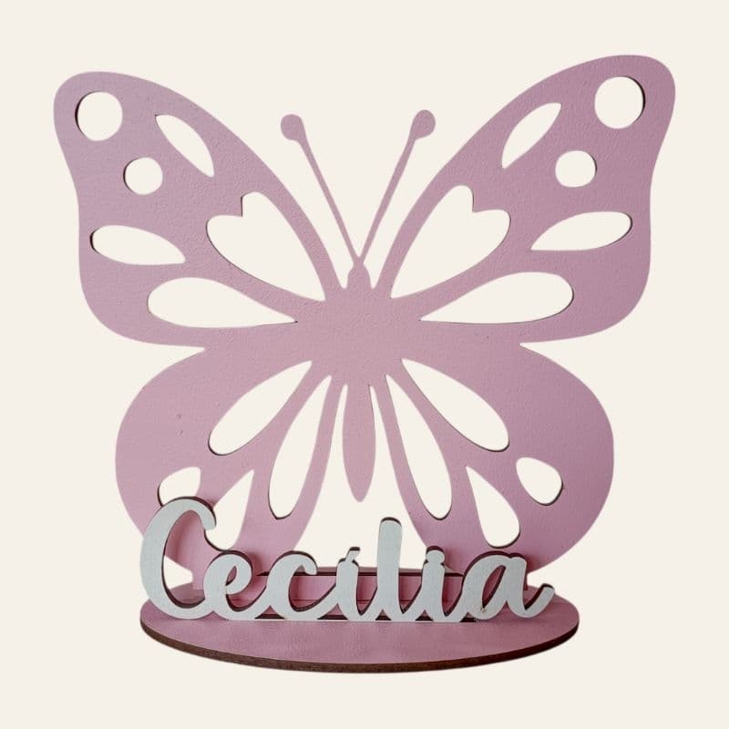 kit 10 centro de mesa borboleta personalizado eventos, aniversario, chá de bebe