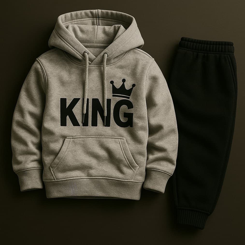 Conjuntinho Infantil Premium REI Moletom Flanelado em Algodão Menino Menina Moletom + Calça