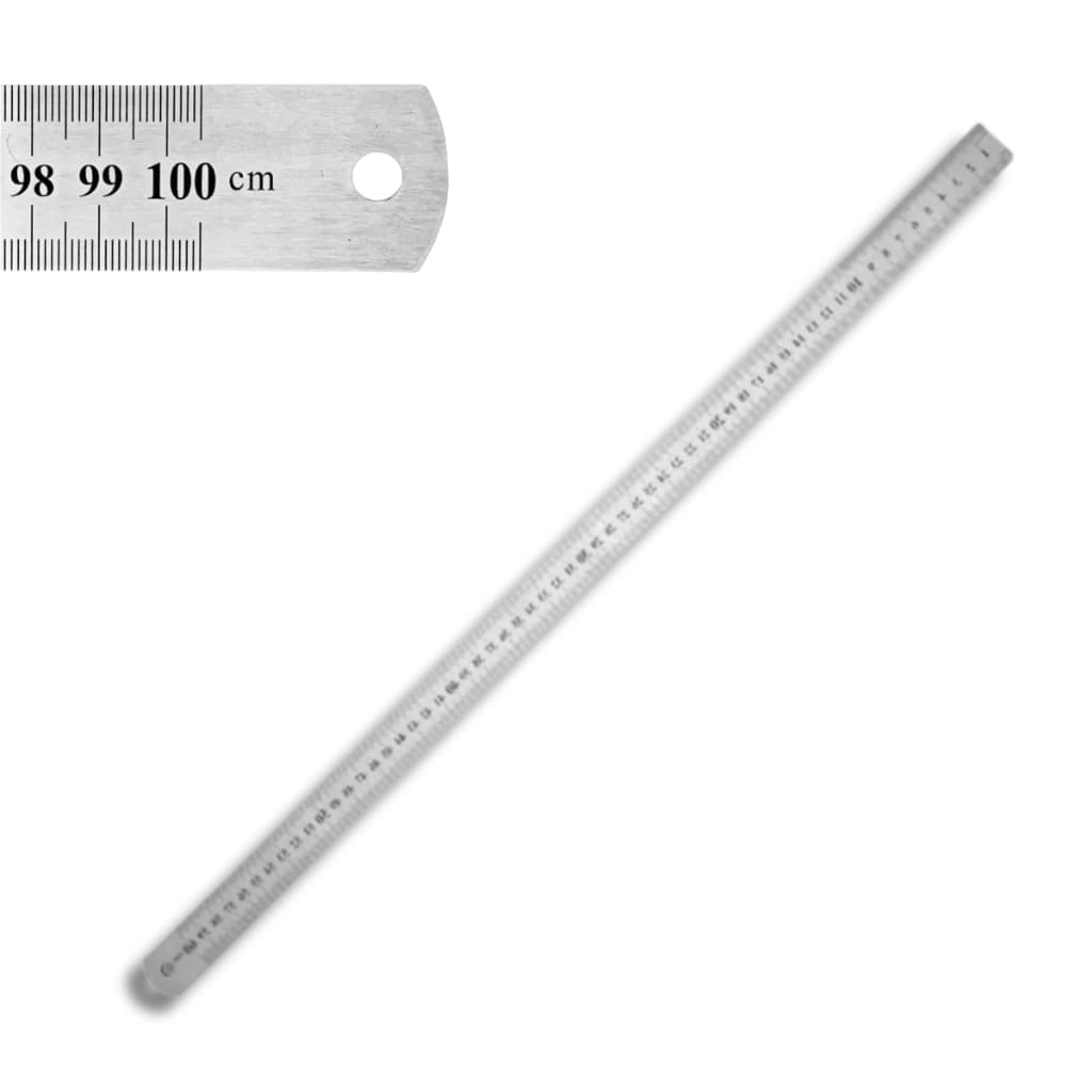 Régua 1 Metro de Metal Aço Inox Resistente Medicação Precisa
