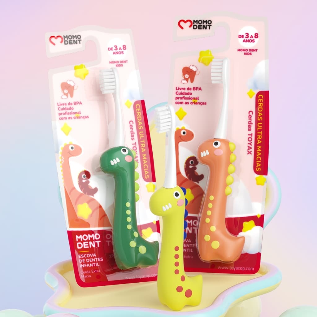 MOMODENT Escova Dental Infantil com Formato de Dinossauro