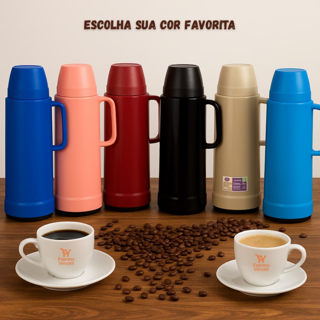 GARRAFA TÉRMICA USE  DE CAFÉ CHÁ ÁGUA CHIMARRÃO TERERÉ MULTIUSO 1 LITRO CORES MOR