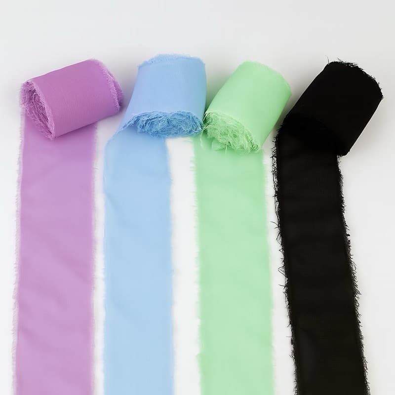 FITA RÚSTICA CHIFFON DE SEDA ARTESANATO, CONVITE, CASAMENTO, CAIXA DE PADRINHOS E DAMINHA NOIVADO ANIVERSÁRIO 4cmLARGURA