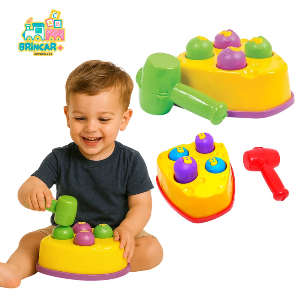 Brinquedos Educativos Rata Tuff Bate Bate Martelo Didático para Bebês