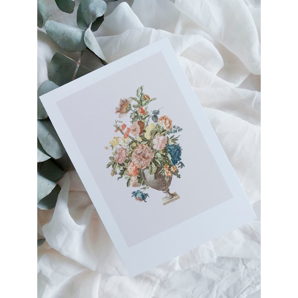 kit cartão com ilustração floral A6