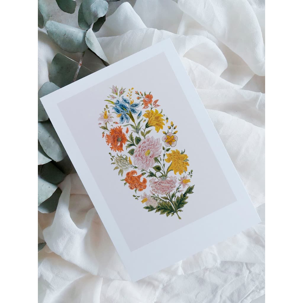 kit cartão com ilustração floral A6