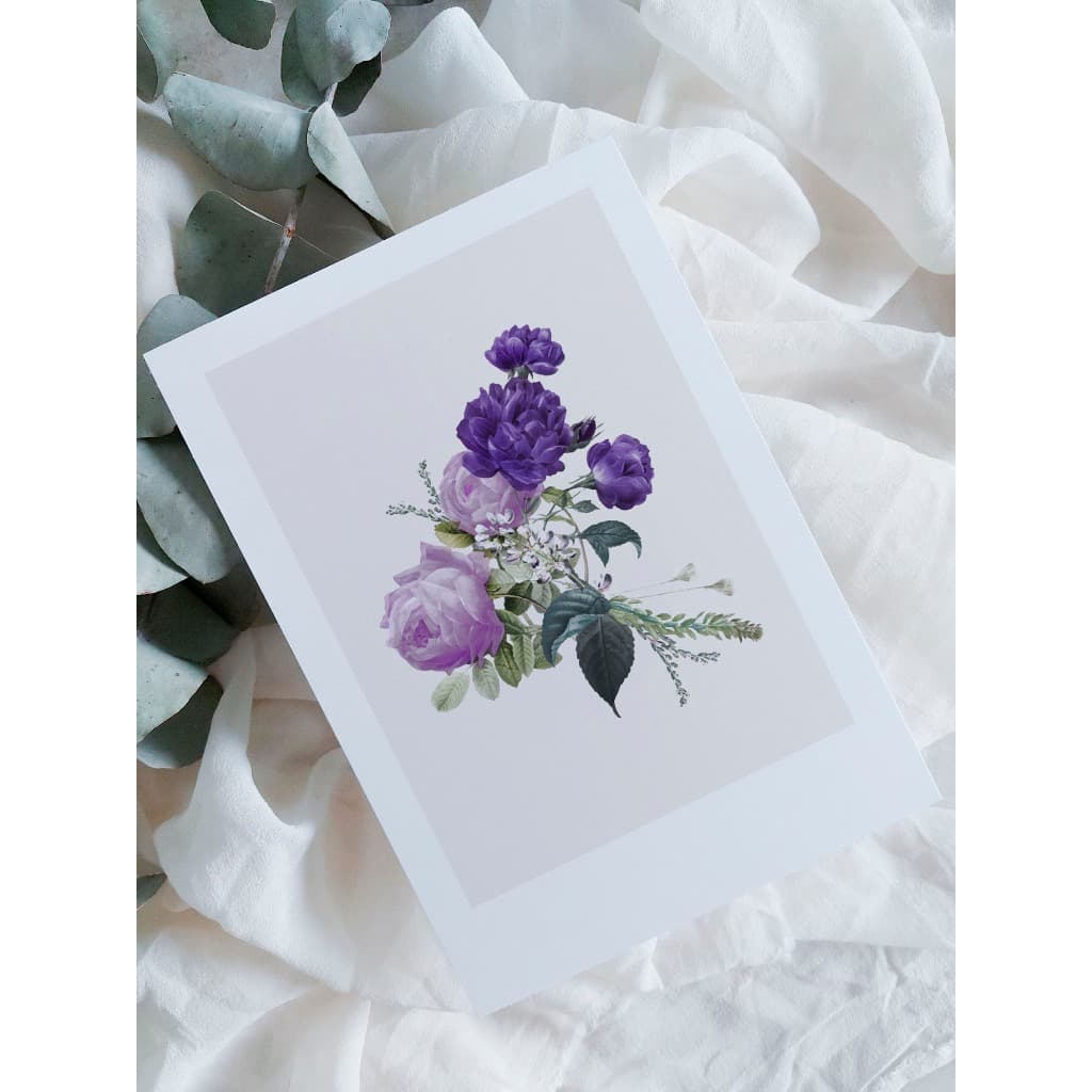 kit cartão com ilustração floral A6