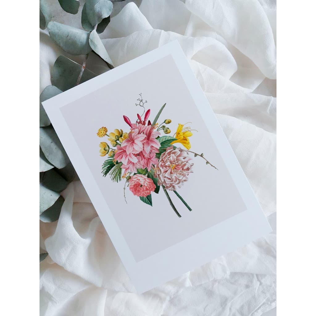 kit cartão com ilustração floral A6