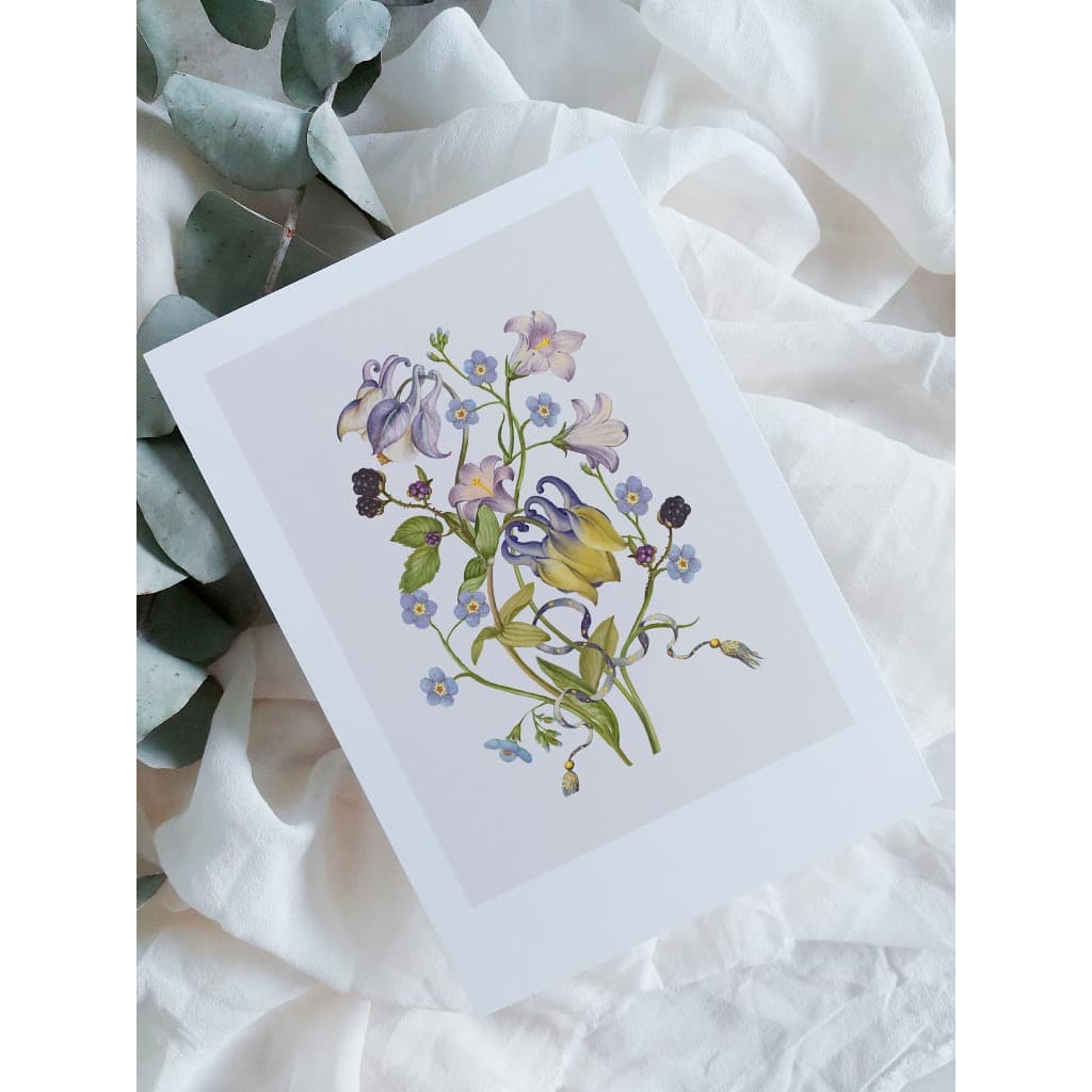 kit cartão com ilustração floral A6