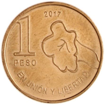 1 Peso 2017 SOB Argentina América Aço com revestimento de cobre Ø,20mm  Km#186