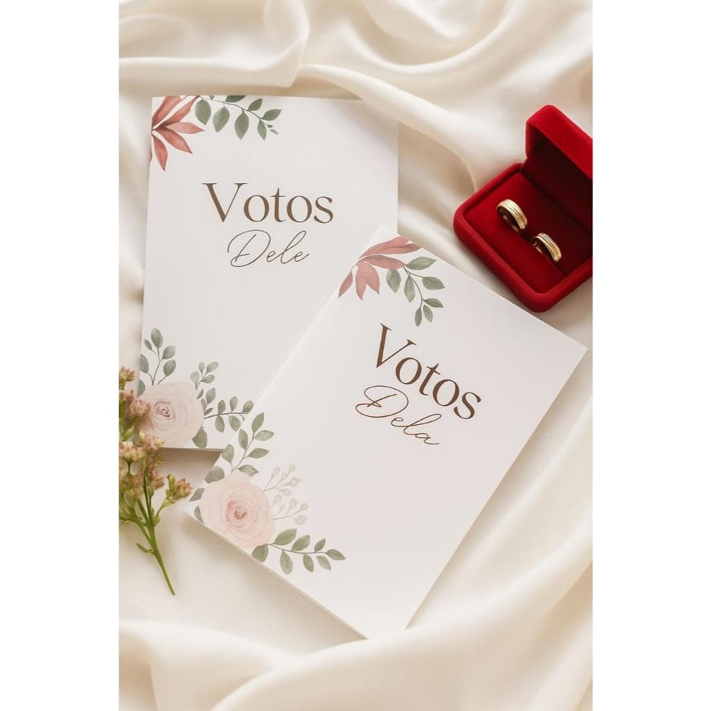 Par de Cadernos de Votos Para Casamento do Noivo e da Noiva Lembranças