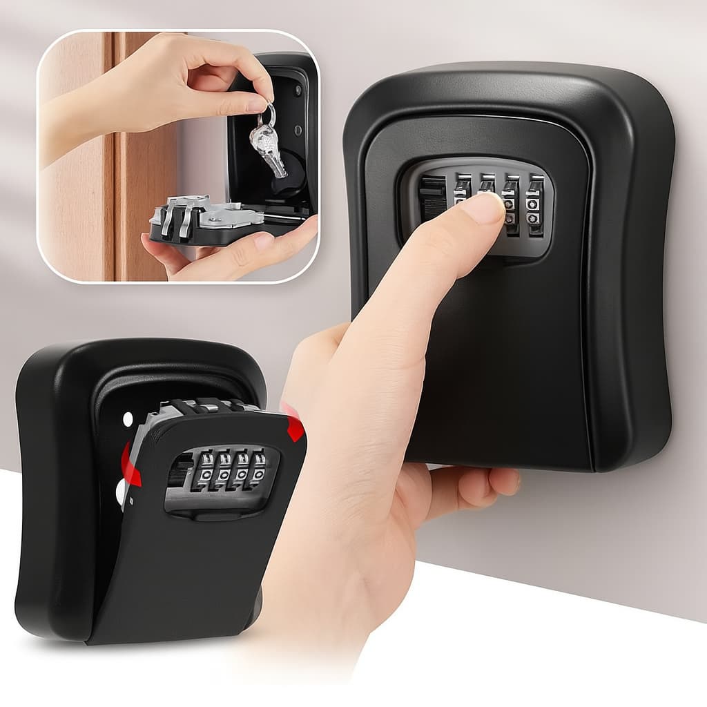 Cadeado Caixa Segredo Cofre Parede Guarda Chaves Objetos Metal Airbnb